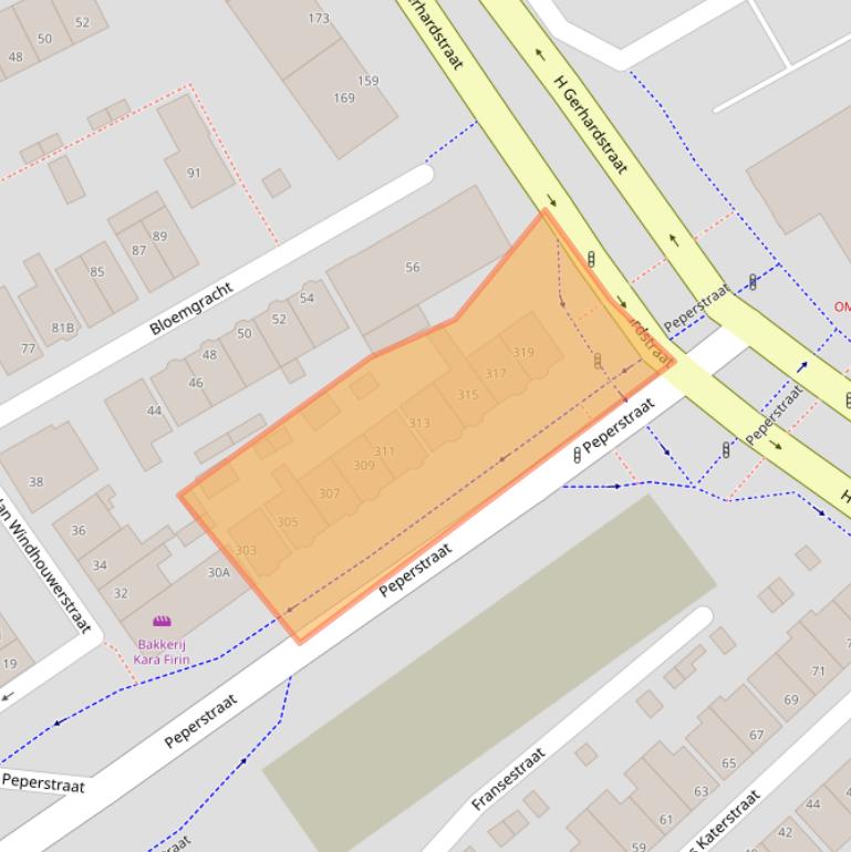 Kaart van postcodegebied 1502AG.