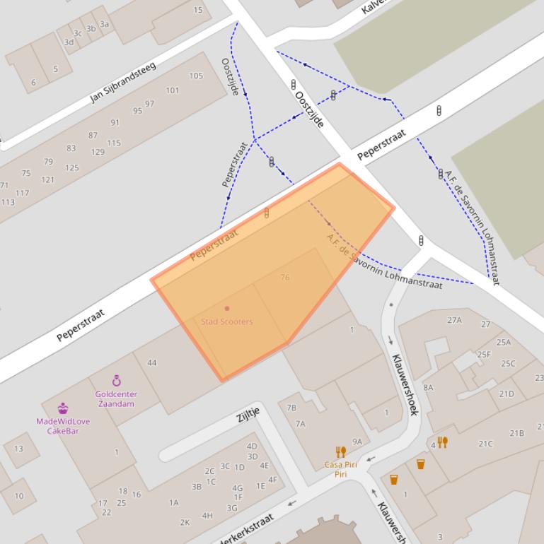 Kaart van postcodegebied 1502AJ.