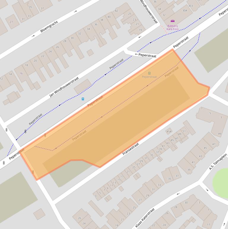Kaart van postcodegebied 1502AL.