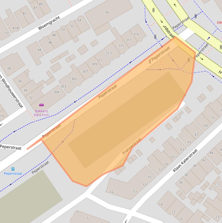 Kaart van postcodegebied 1502AN.