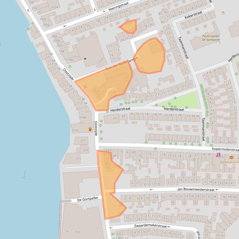 Kaart van postcodegebied 1502BM.