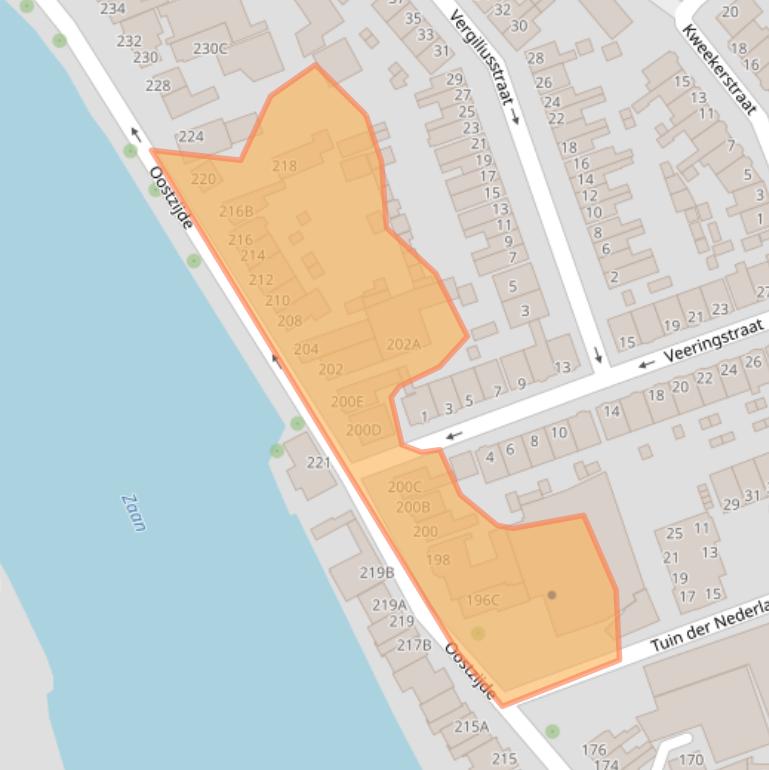 Kaart van postcodegebied 1502BN.