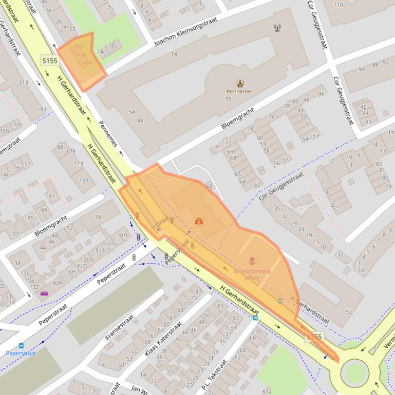 Kaart van postcodegebied 1502CK.