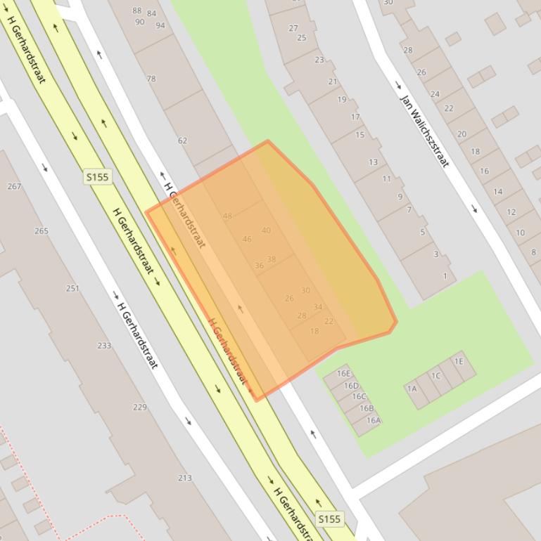 Kaart van postcodegebied 1502CL.