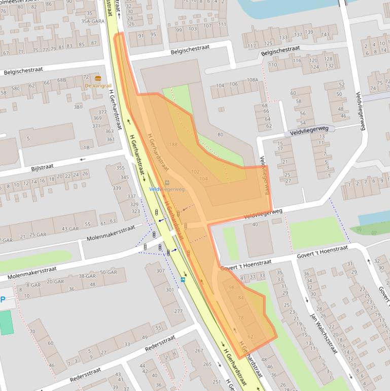 Kaart van postcodegebied 1502CM.