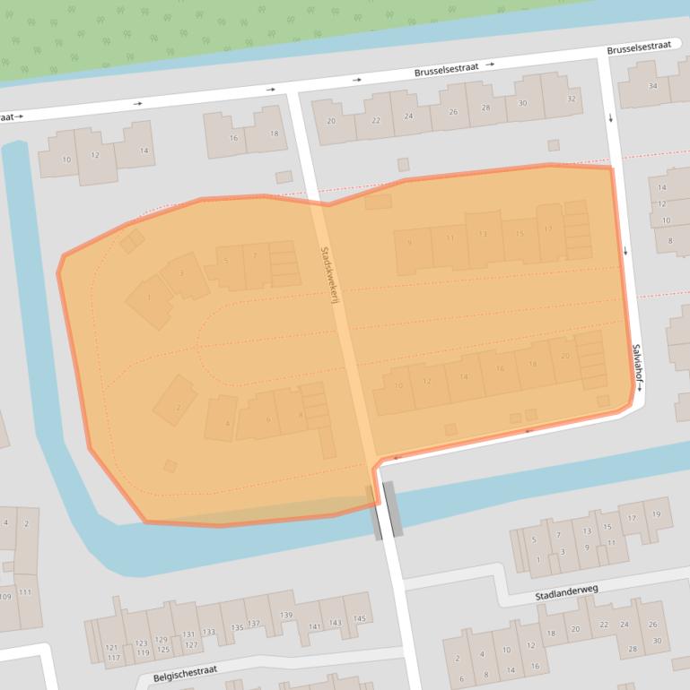 Kaart van postcodegebied 1502CN.