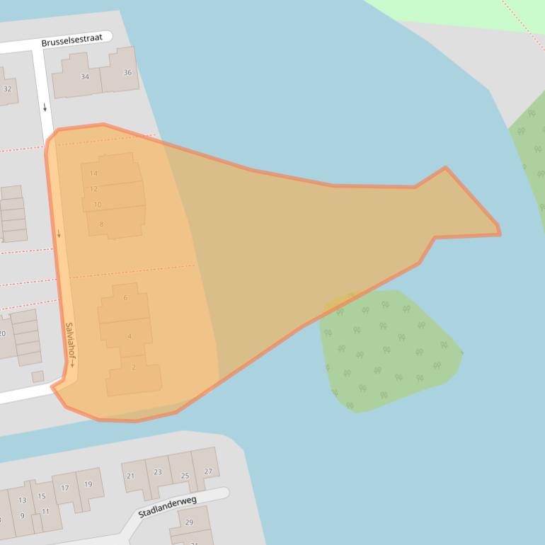 Kaart van postcodegebied 1502CP.