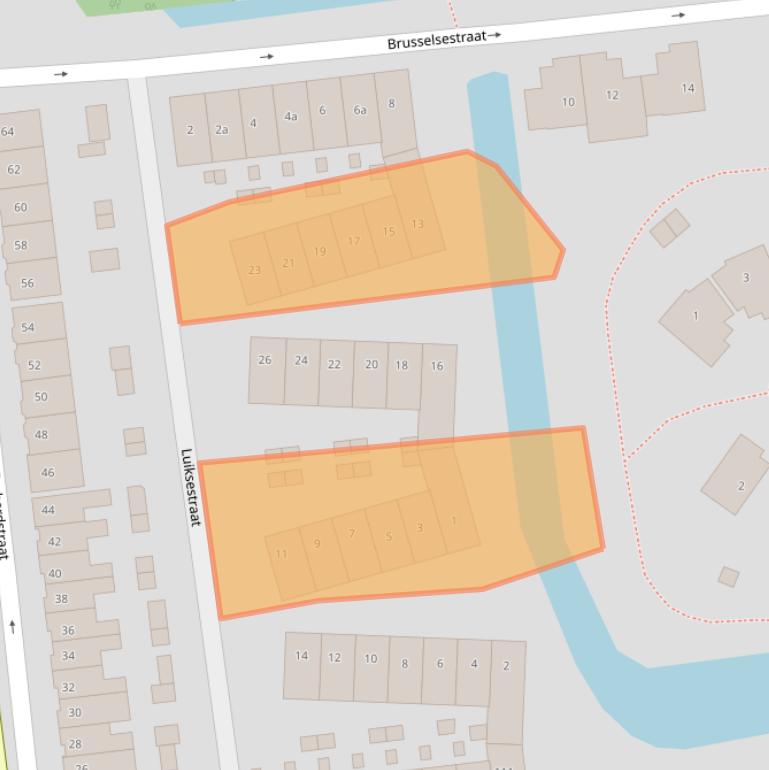 Kaart van postcodegebied 1502DC.