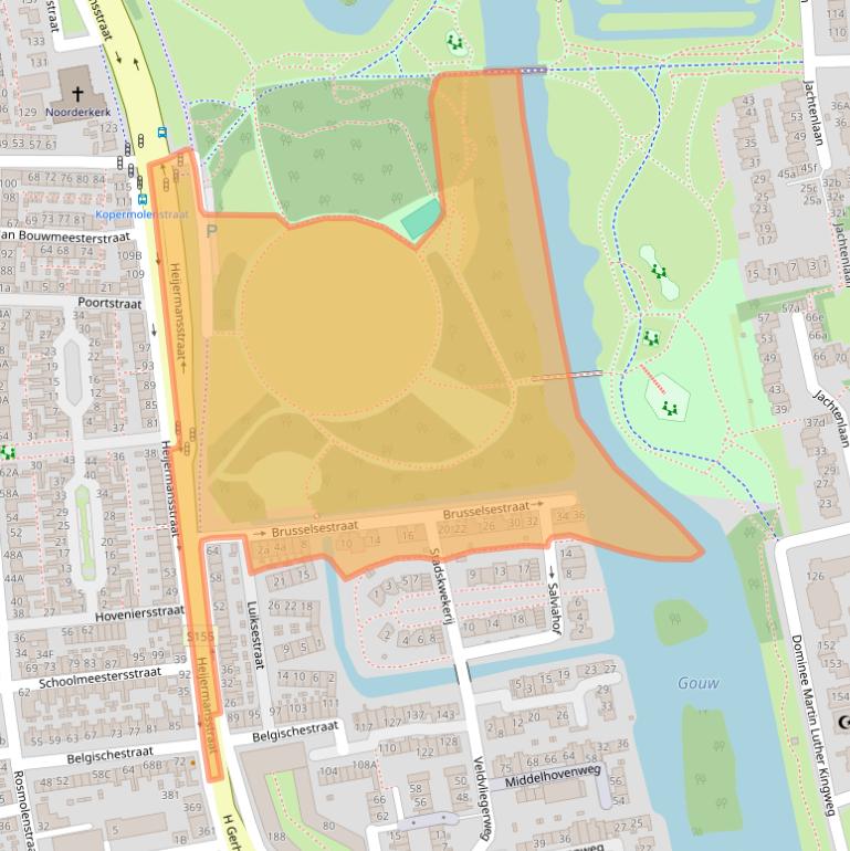 Kaart van postcodegebied 1502DE.
