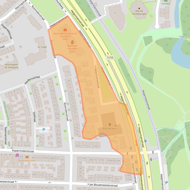 Kaart van postcodegebied 1502DJ.