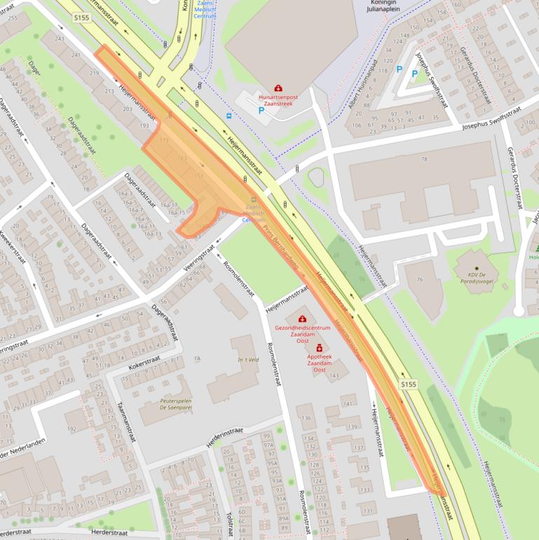 Kaart van postcodegebied 1502DK.