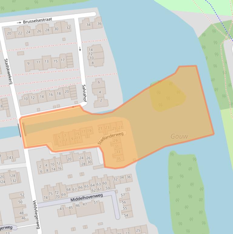 Kaart van postcodegebied 1502EA.