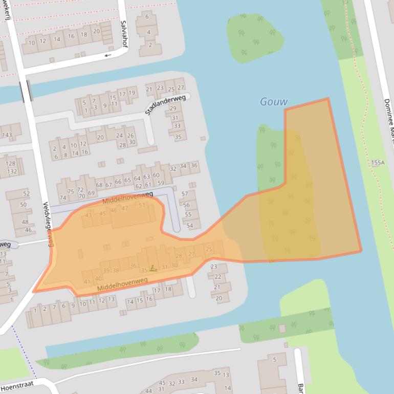 Kaart van postcodegebied 1502ED.