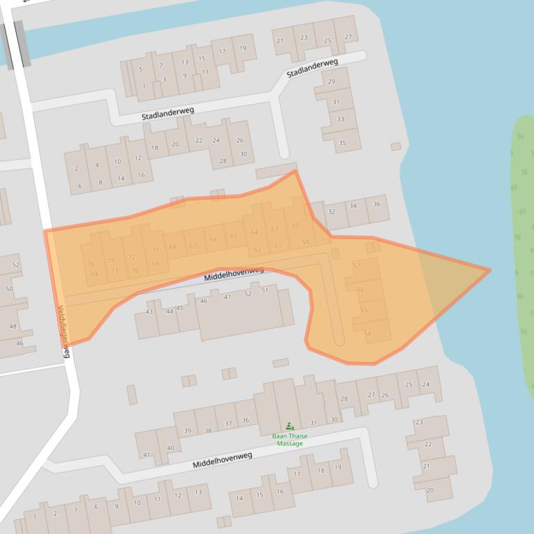 Kaart van postcodegebied 1502EE.