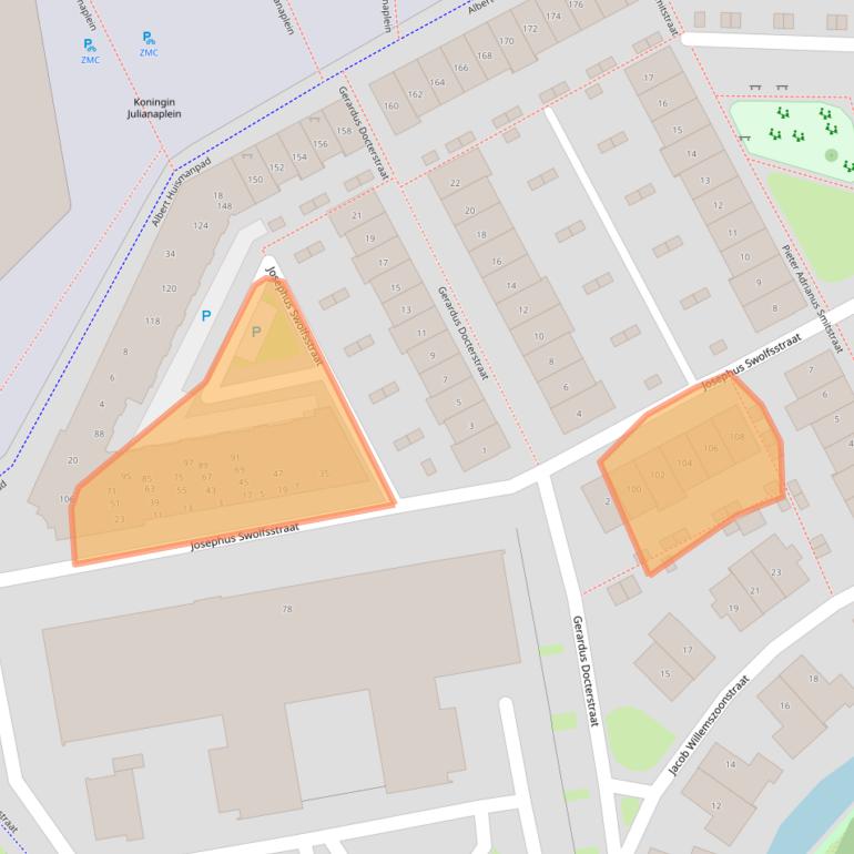 Kaart van postcodegebied 1502ER.