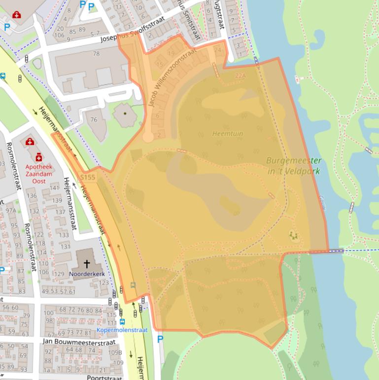 Kaart van postcodegebied 1502ES.