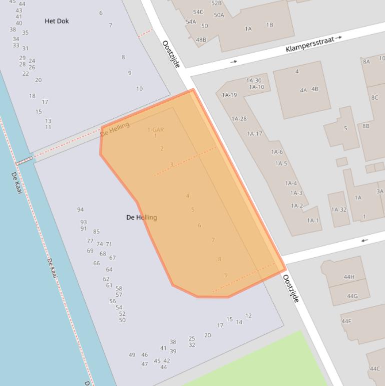 Kaart van postcodegebied 1502GA.