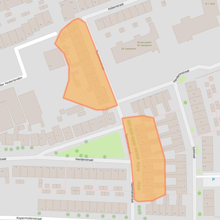 Kaart van postcodegebied 1502NA.