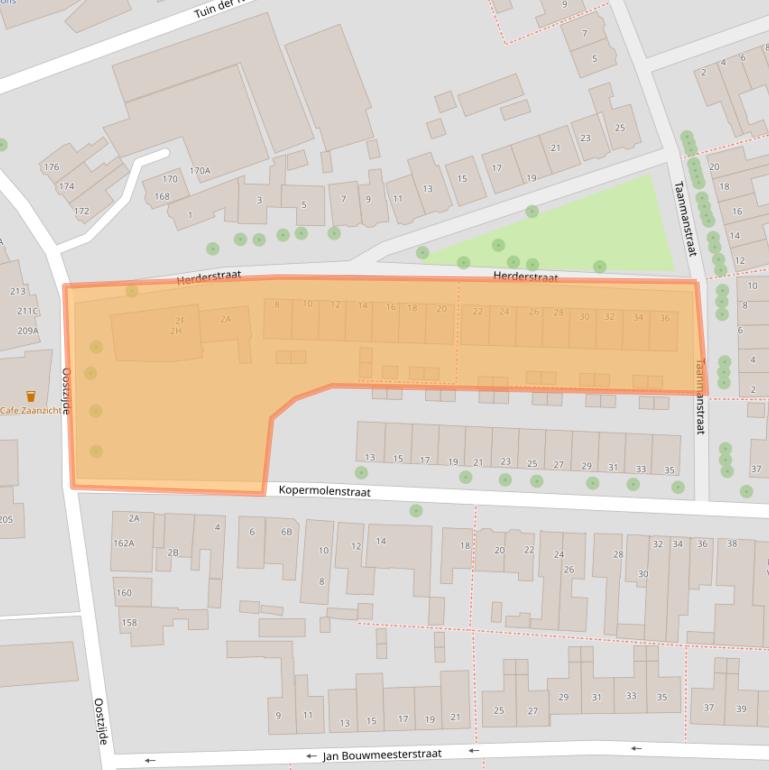 Kaart van postcodegebied 1502NC.