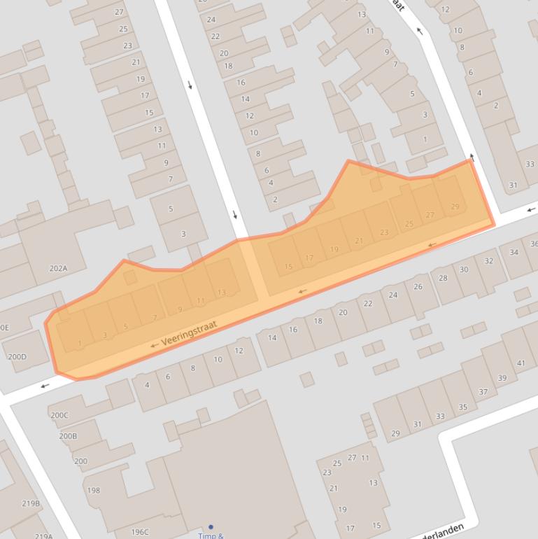 Kaart van postcodegebied 1502NJ.