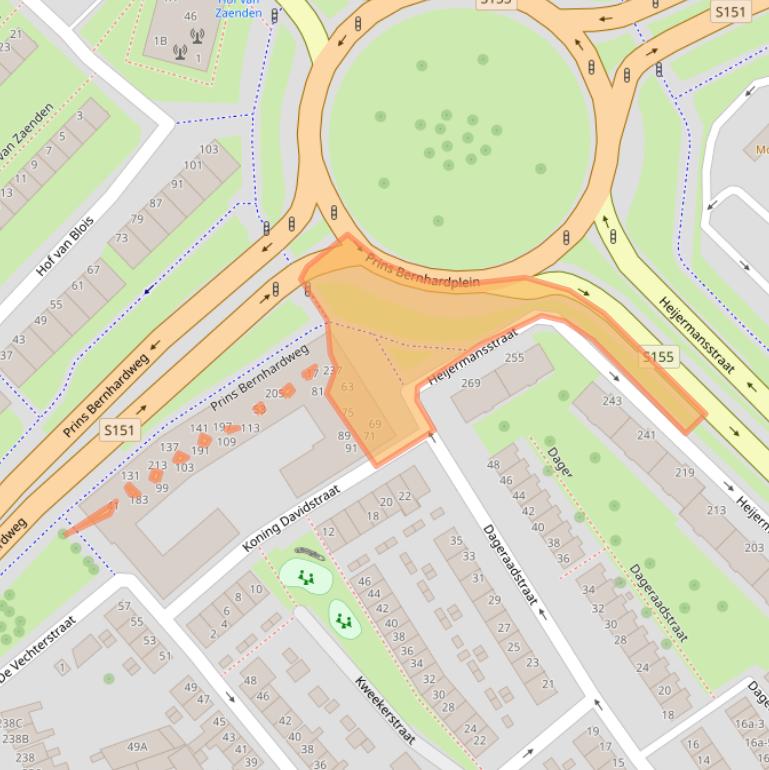 Kaart van postcodegebied 1502NW.