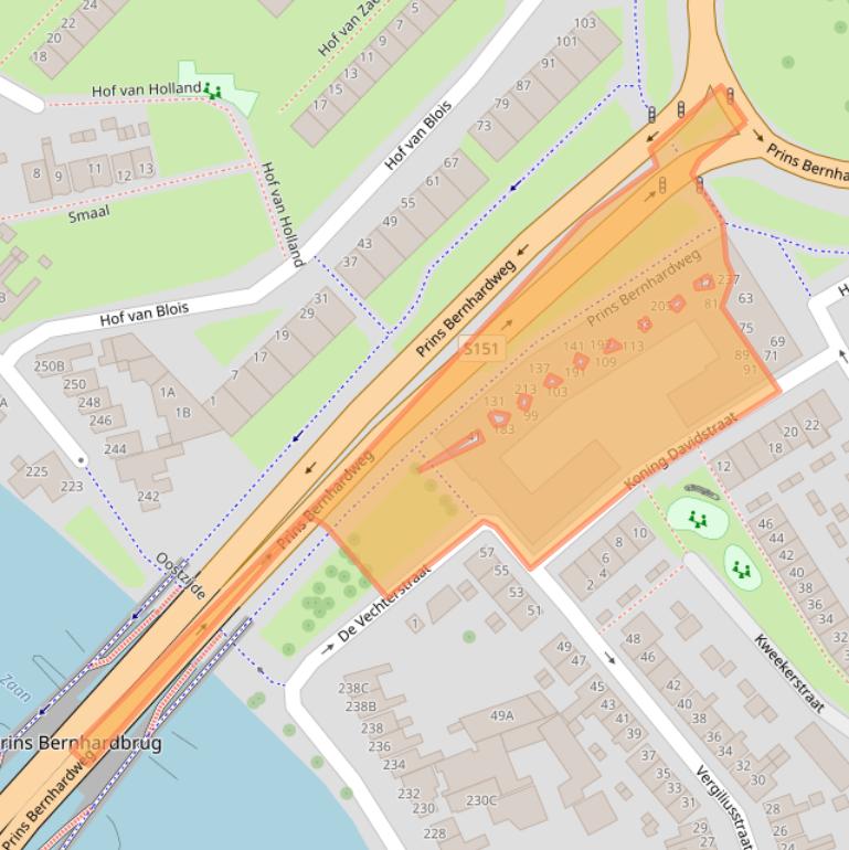 Kaart van postcodegebied 1502NX.