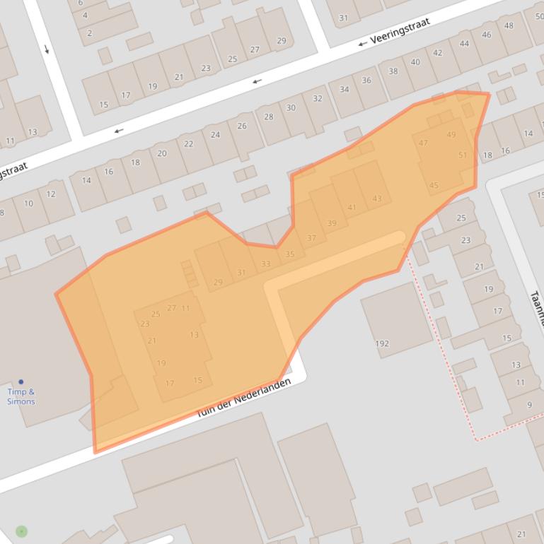 Kaart van postcodegebied 1502NZ.