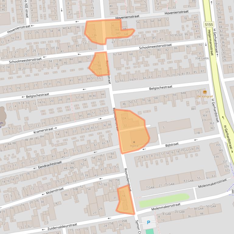 Kaart van postcodegebied 1502PA.