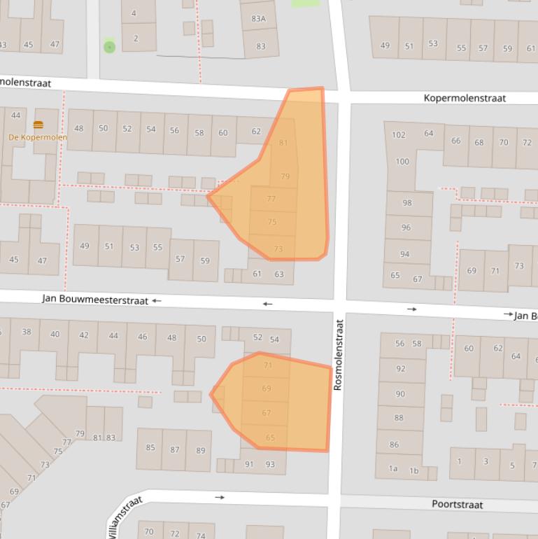 Kaart van postcodegebied 1502PD.