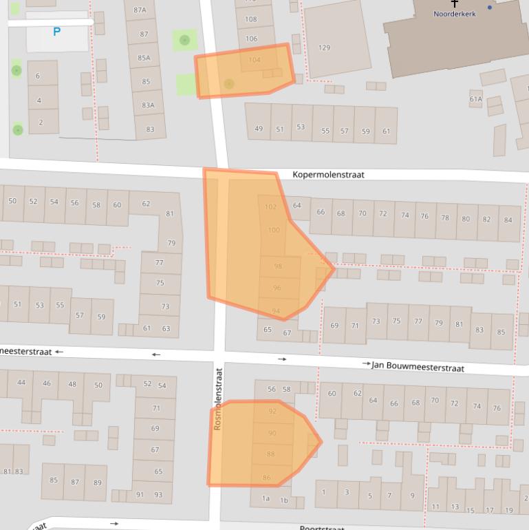 Kaart van postcodegebied 1502PJ.