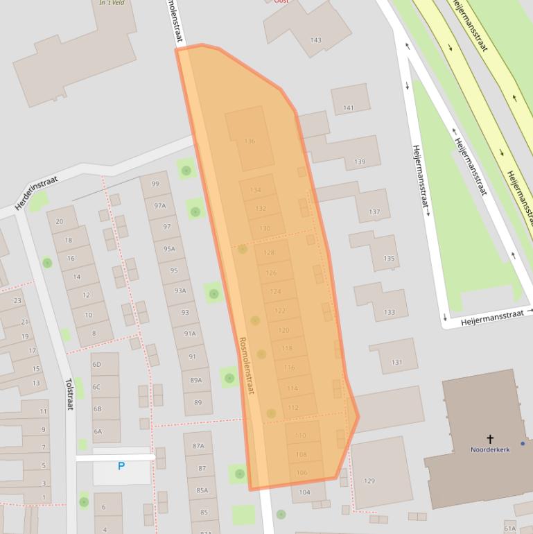 Kaart van postcodegebied 1502PK.