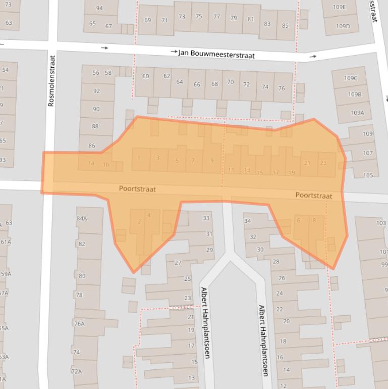 Kaart van postcodegebied 1502PL.