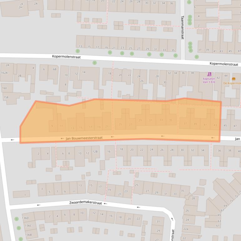 Kaart van postcodegebied 1502PM.