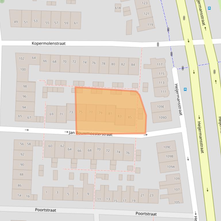 Kaart van postcodegebied 1502PP.