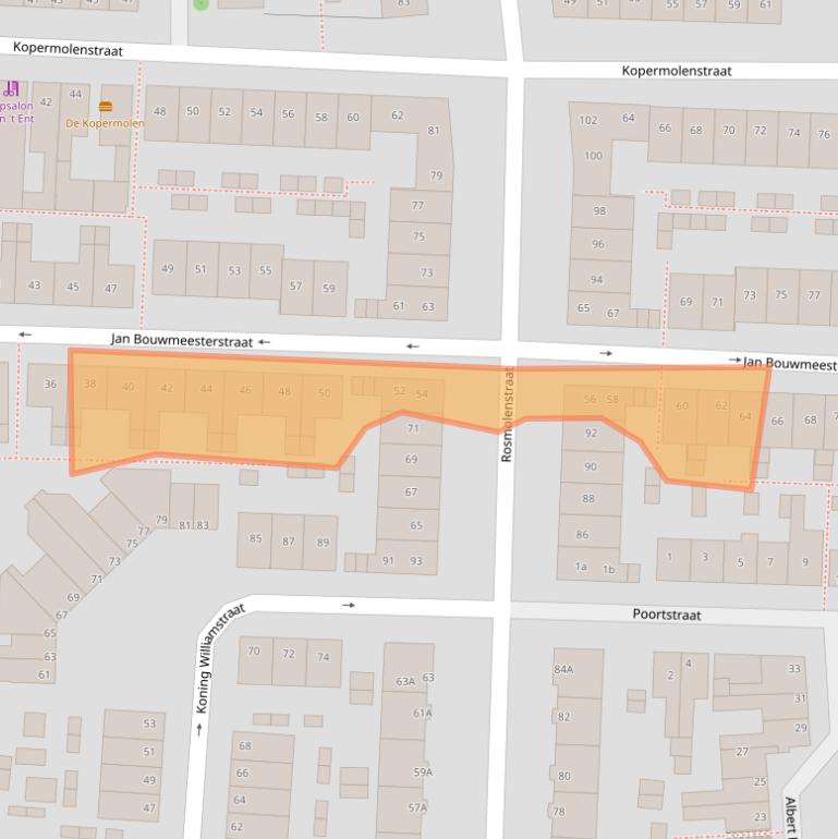 Kaart van postcodegebied 1502PS.