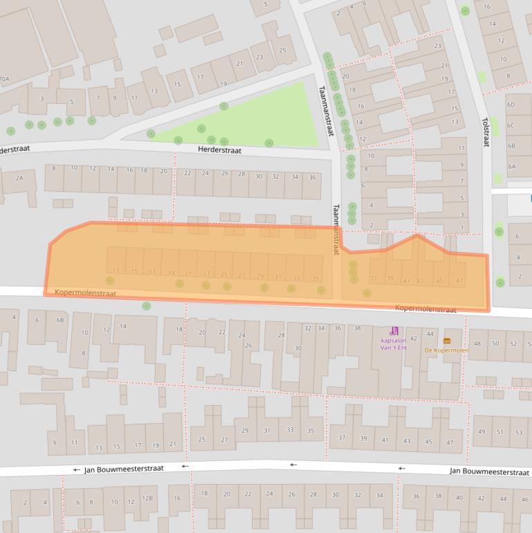 Kaart van postcodegebied 1502PV.