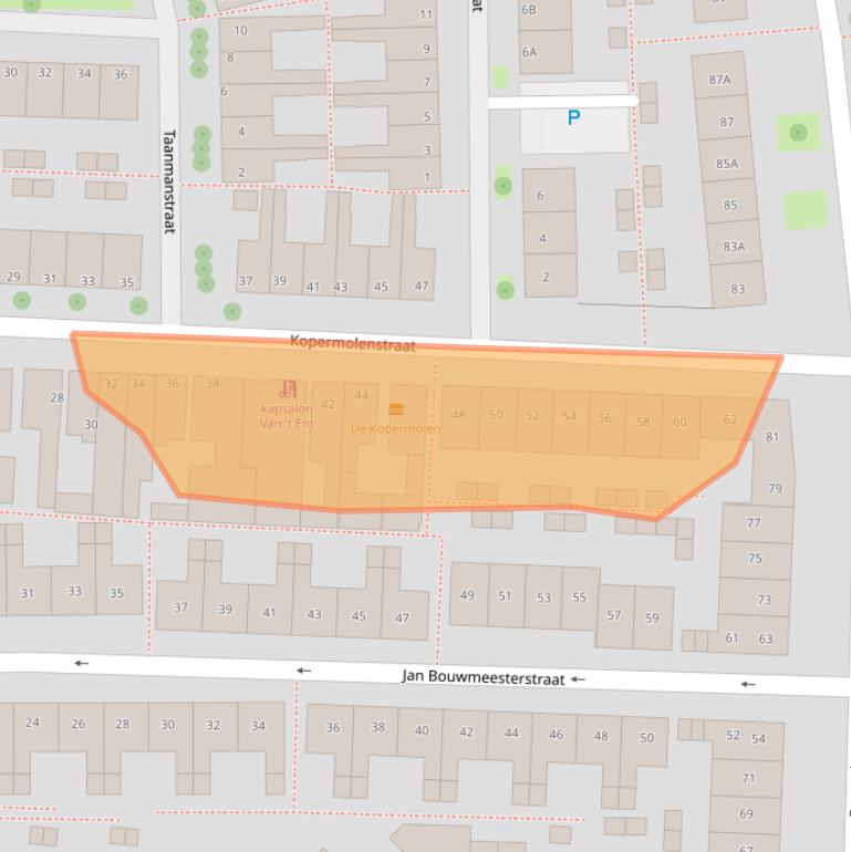 Kaart van postcodegebied 1502PZ.
