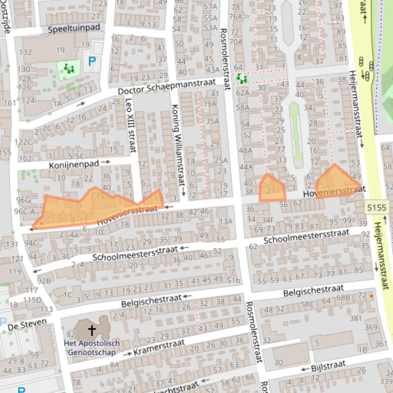 Kaart van postcodegebied 1502RA.