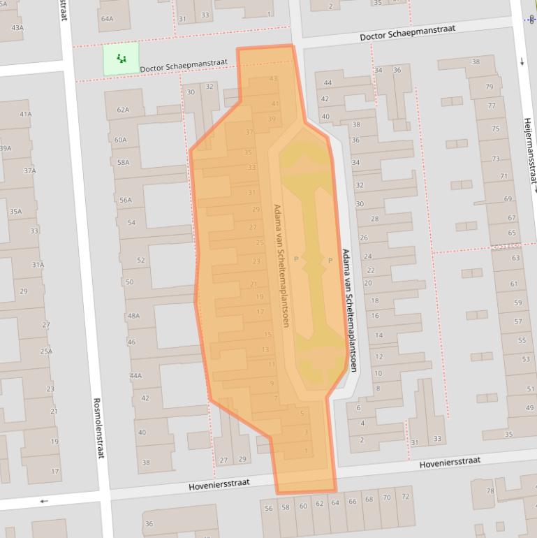 Kaart van postcodegebied 1502RM.