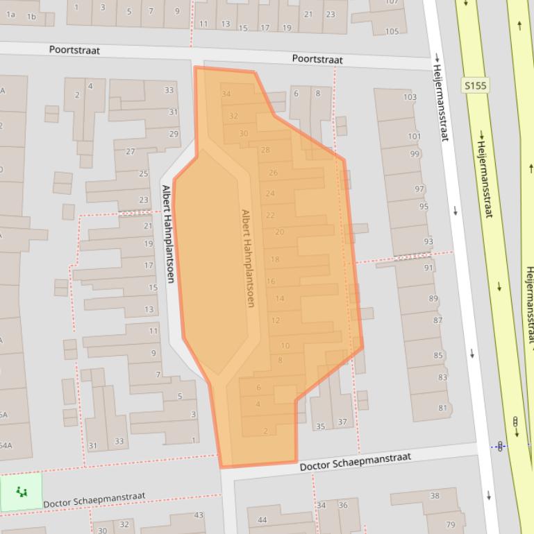 Kaart van postcodegebied 1502RR.