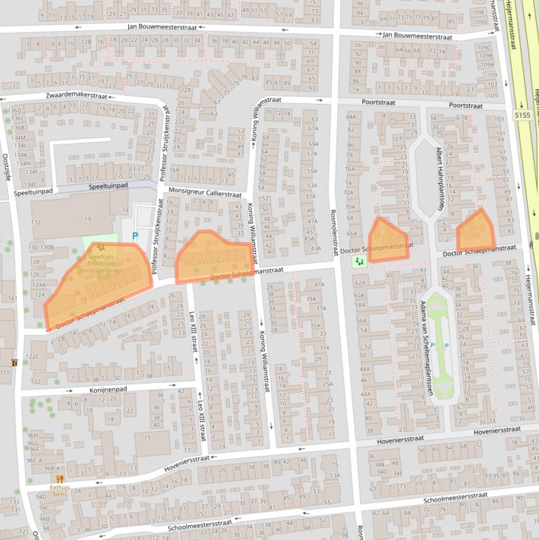 Kaart van postcodegebied 1502RS.
