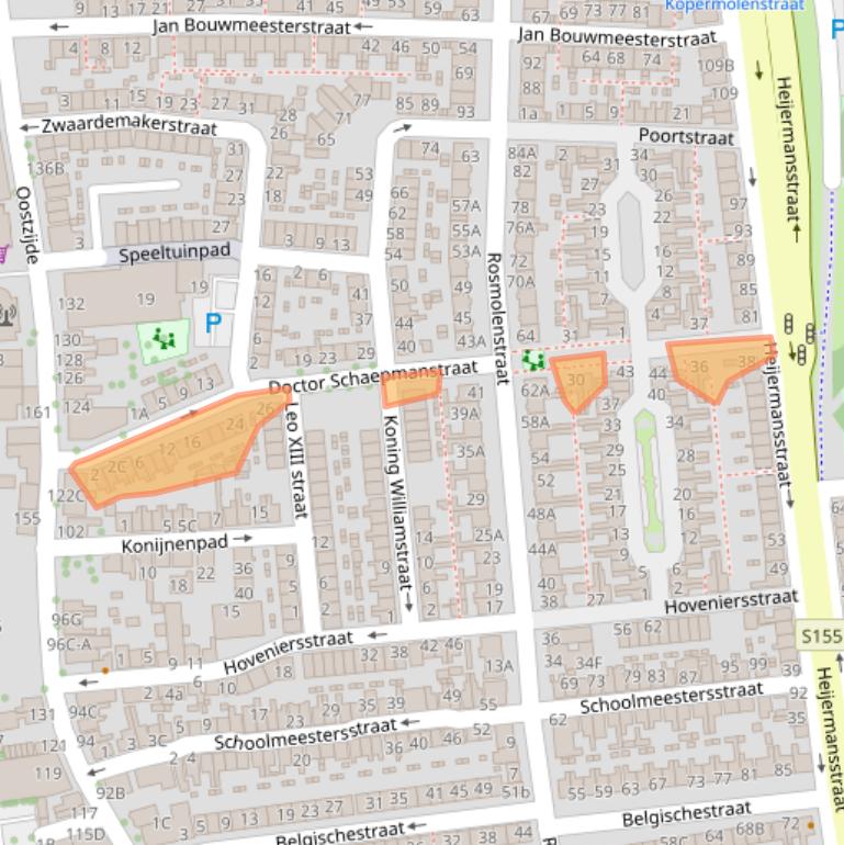 Kaart van postcodegebied 1502RT.