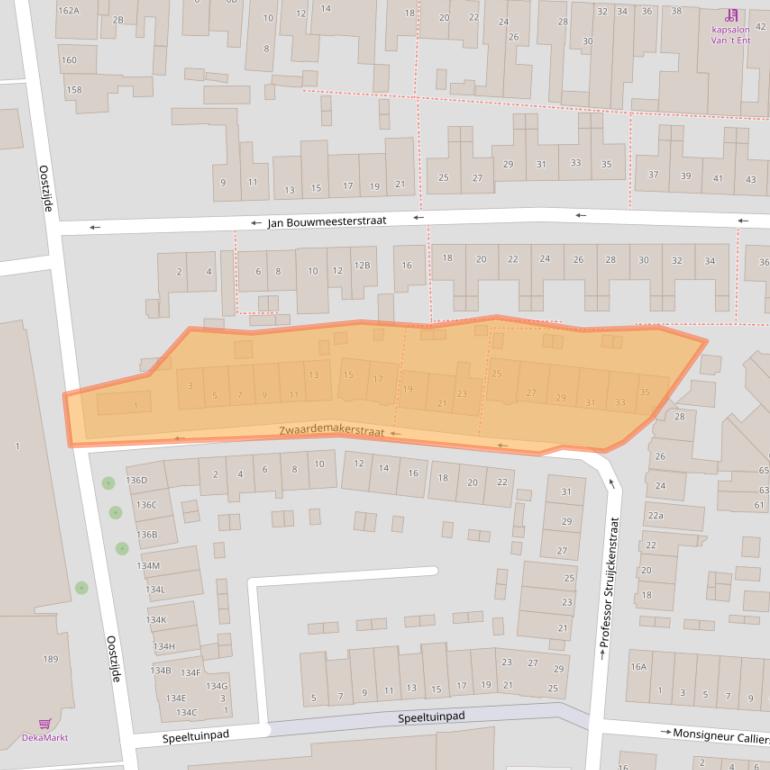 Kaart van postcodegebied 1502RW.