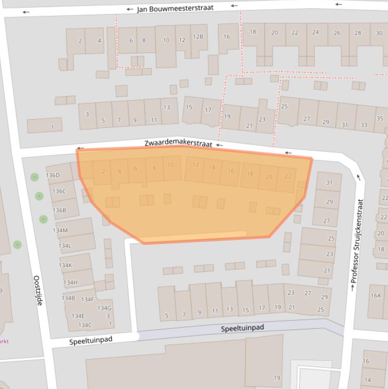Kaart van postcodegebied 1502RX.