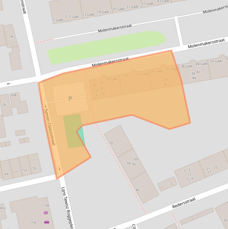 Kaart van postcodegebied 1502TD.