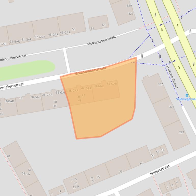 Kaart van postcodegebied 1502TE.