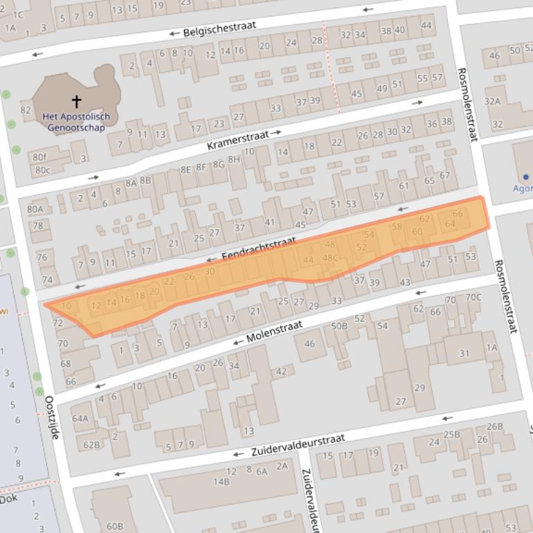 Kaart van postcodegebied 1502TL.