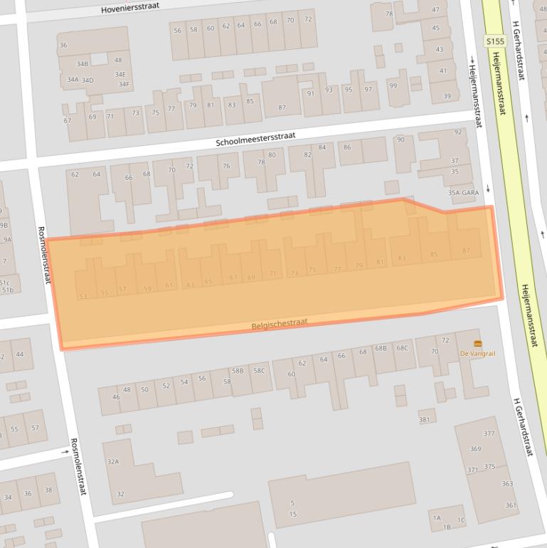 Kaart van postcodegebied 1502TR.