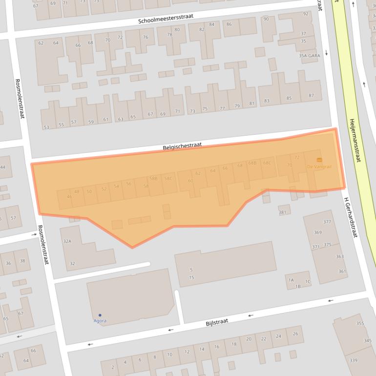 Kaart van postcodegebied 1502TT.