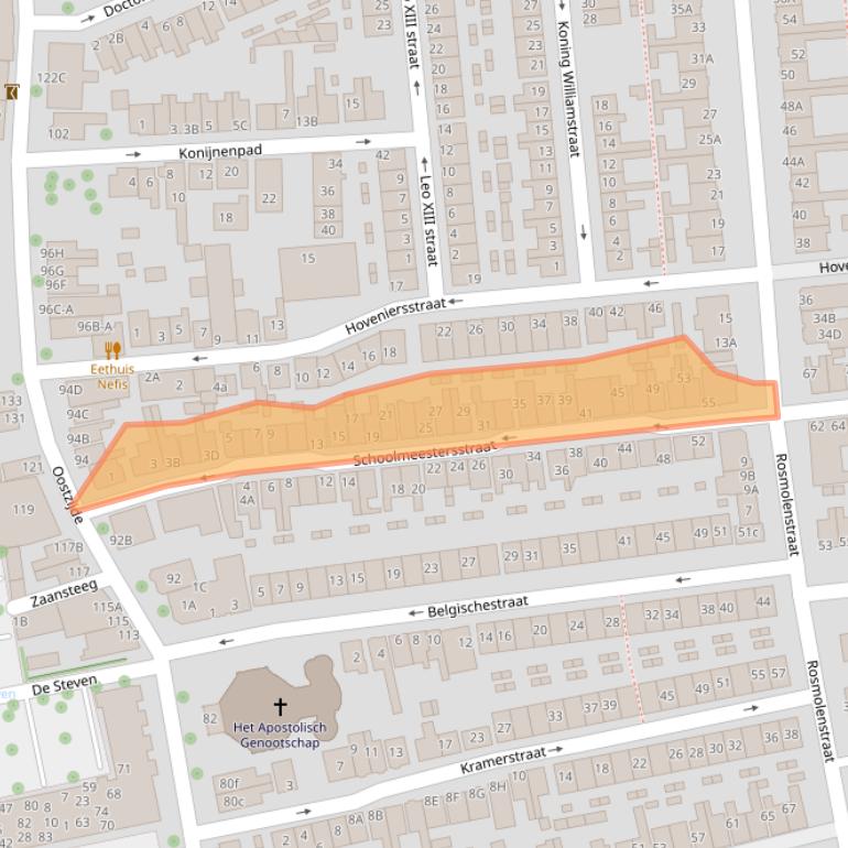 Kaart van postcodegebied 1502TV.